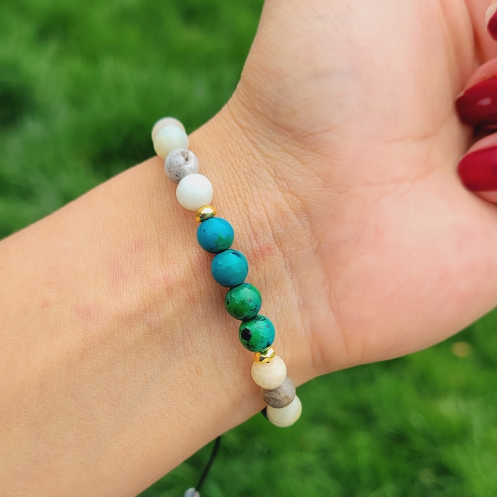 Adjustable Natural Amazonite Stone Bracelet.